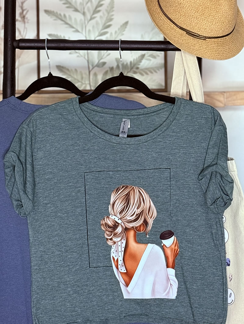 Girl coffee Tee + Elegant Sweat Shirt - Matching set - Image 3